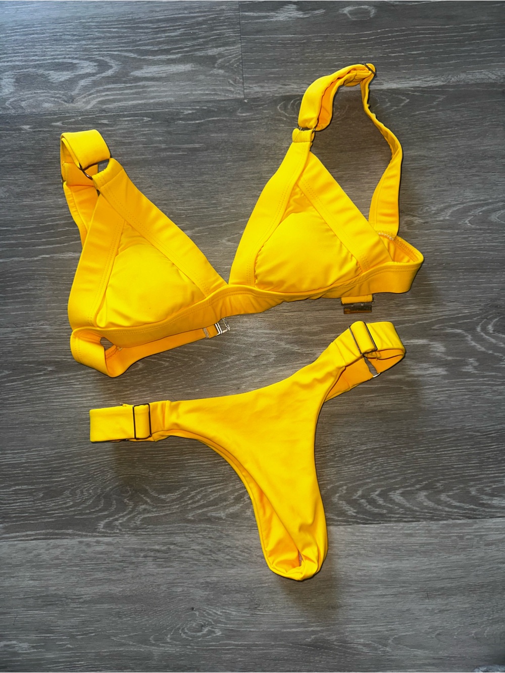 Vibrant Yellow Bikini Top Set